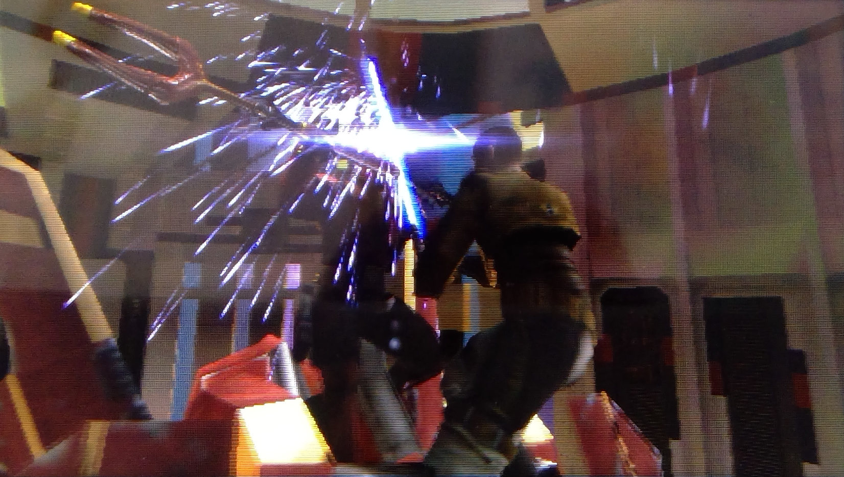 Notimo battling Starkiller atop the Basilisk