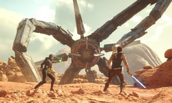 Cal and Merrin attacked the assault ship.