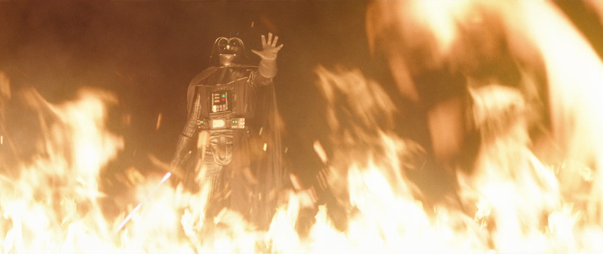 Darth Vader declares to Obi-Wan Kenobi that he will suffer as he burns his former mentor.