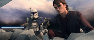 Rex and Anakin Skywalker arrive at the Main Vault.