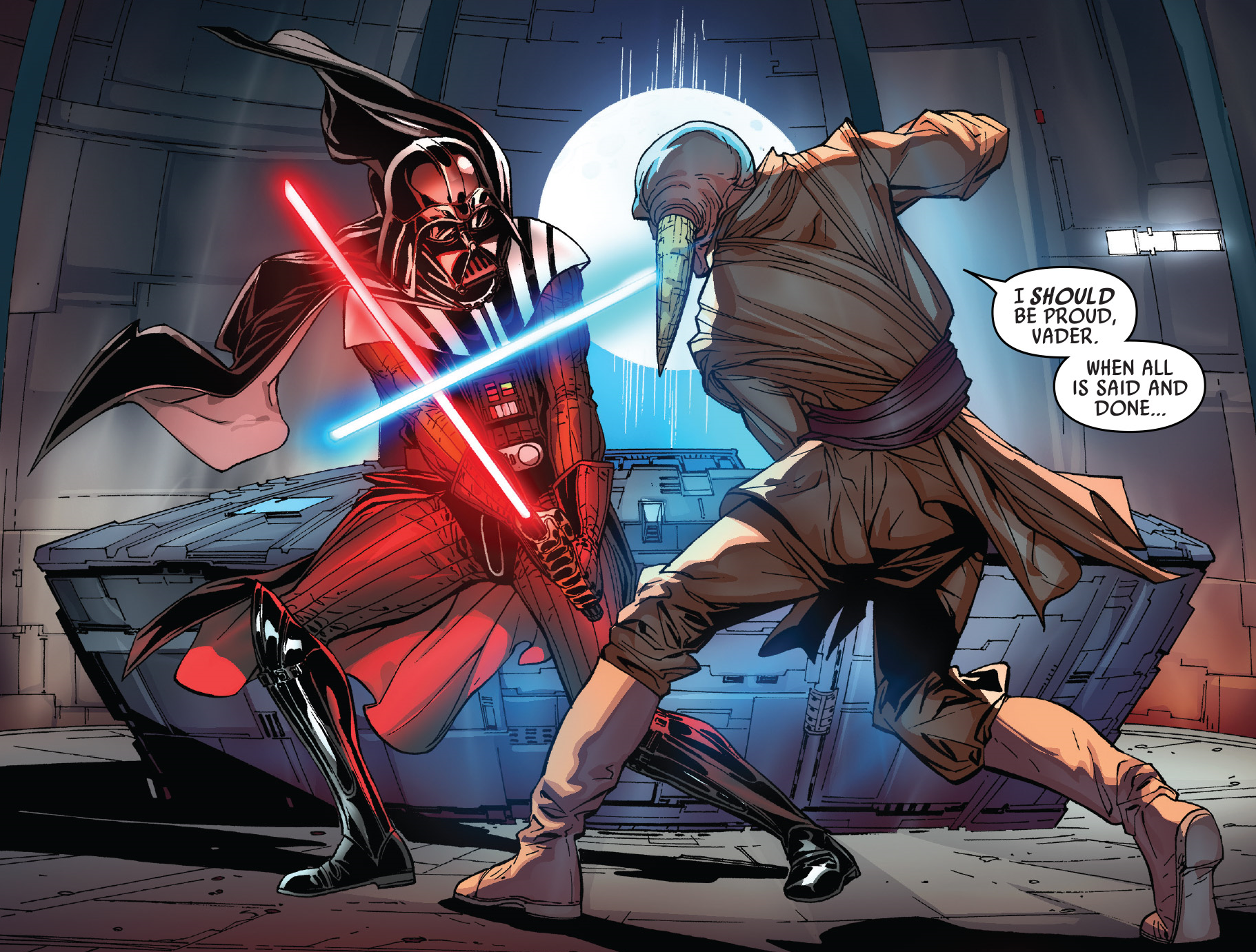 Vader duels the Jedi Ferren Barr.