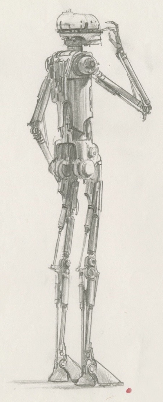 Concept art of an assassin droid that eventually became EV-9D9