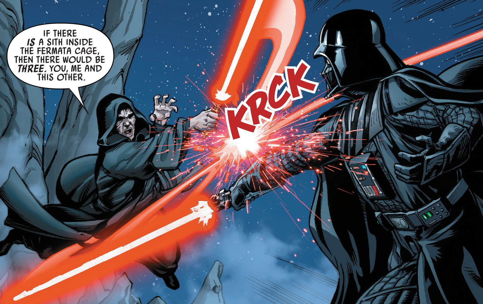 Prior to the final battle against Crimson Dawn, Darth Vader sparred with his master for the first time in some time.