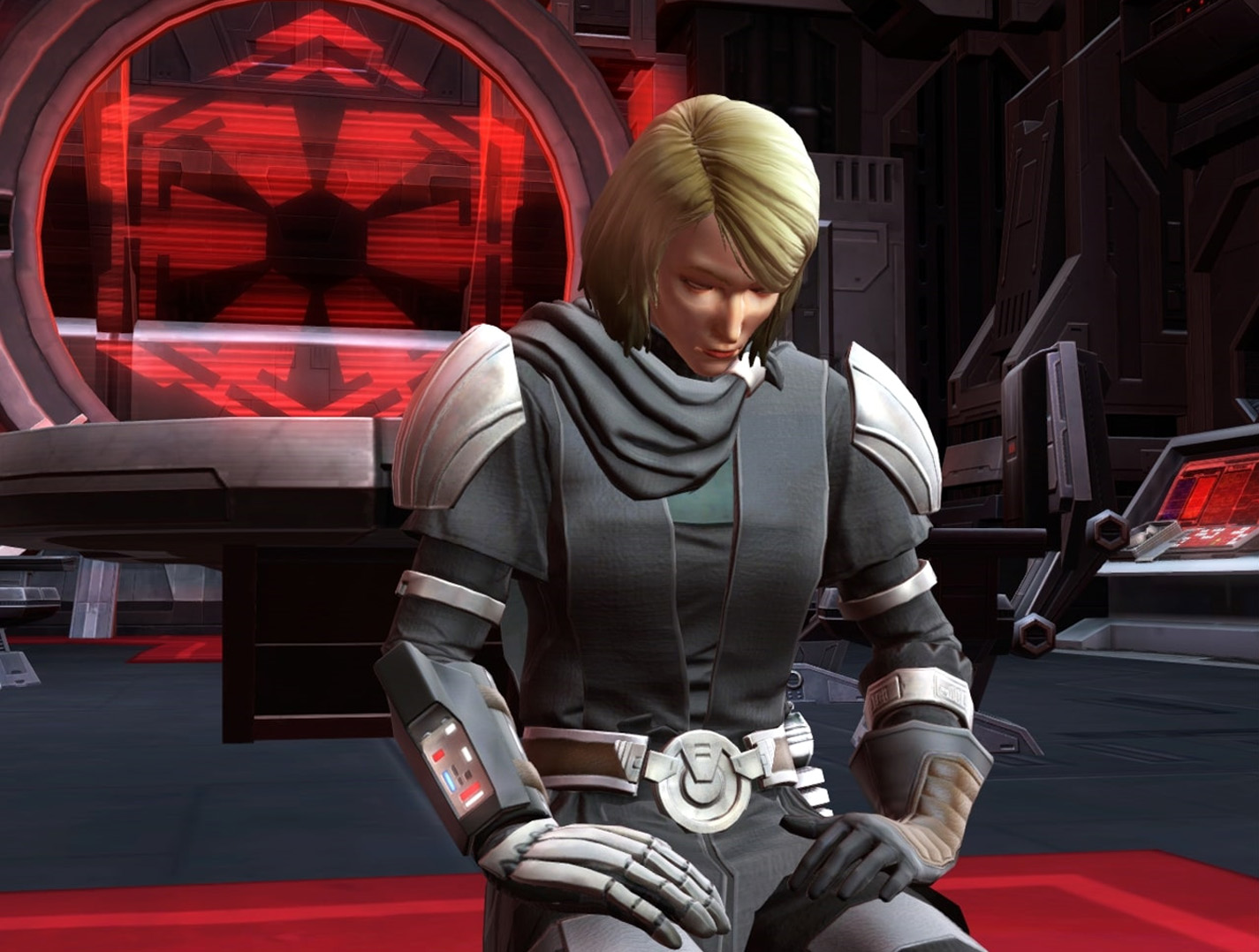 Lana Beniko meditates on her homeworld of Dromund Kaas.