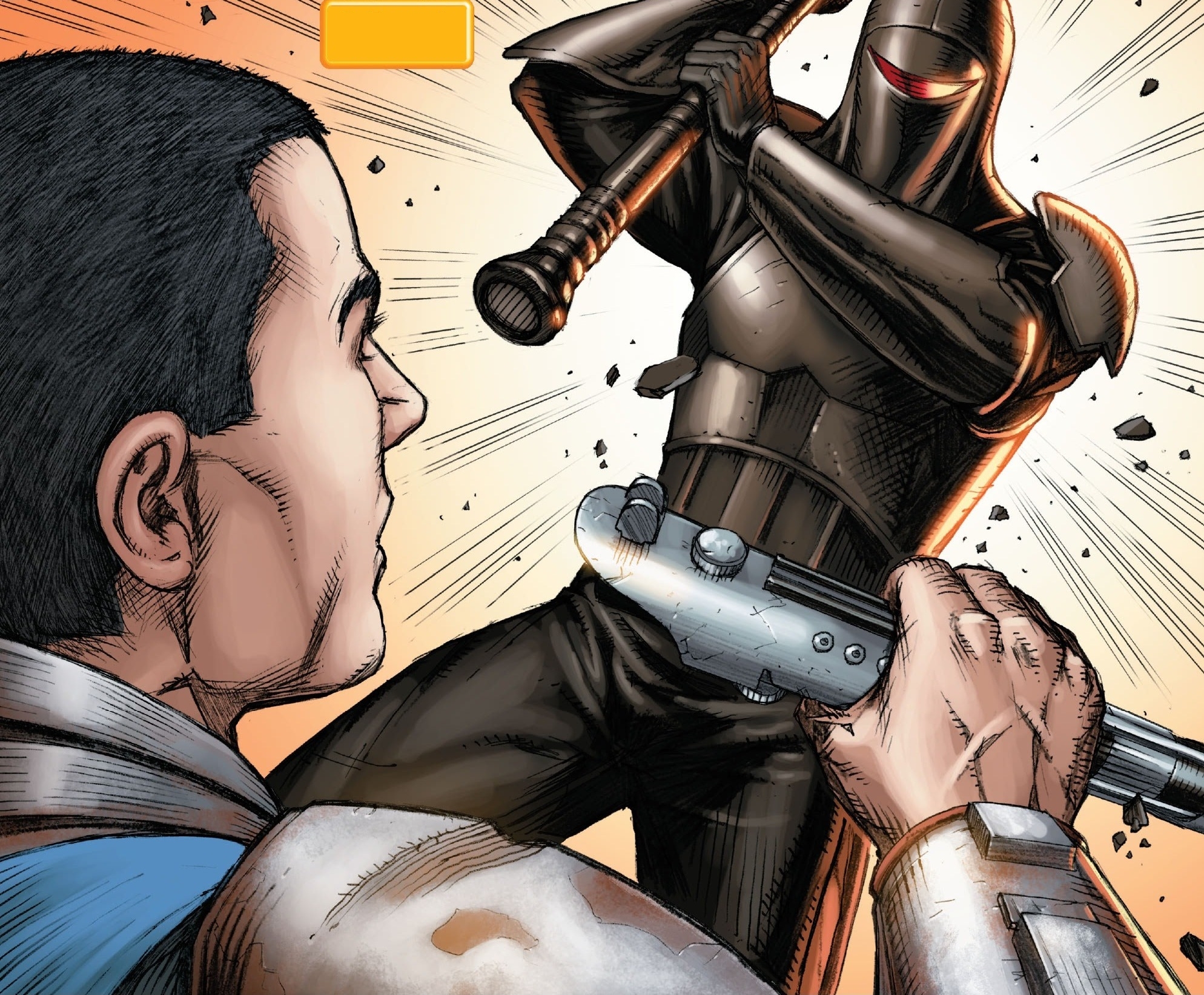 Starkiller was confronted by a Shadow Guardsman while attempting to recruit Kota.