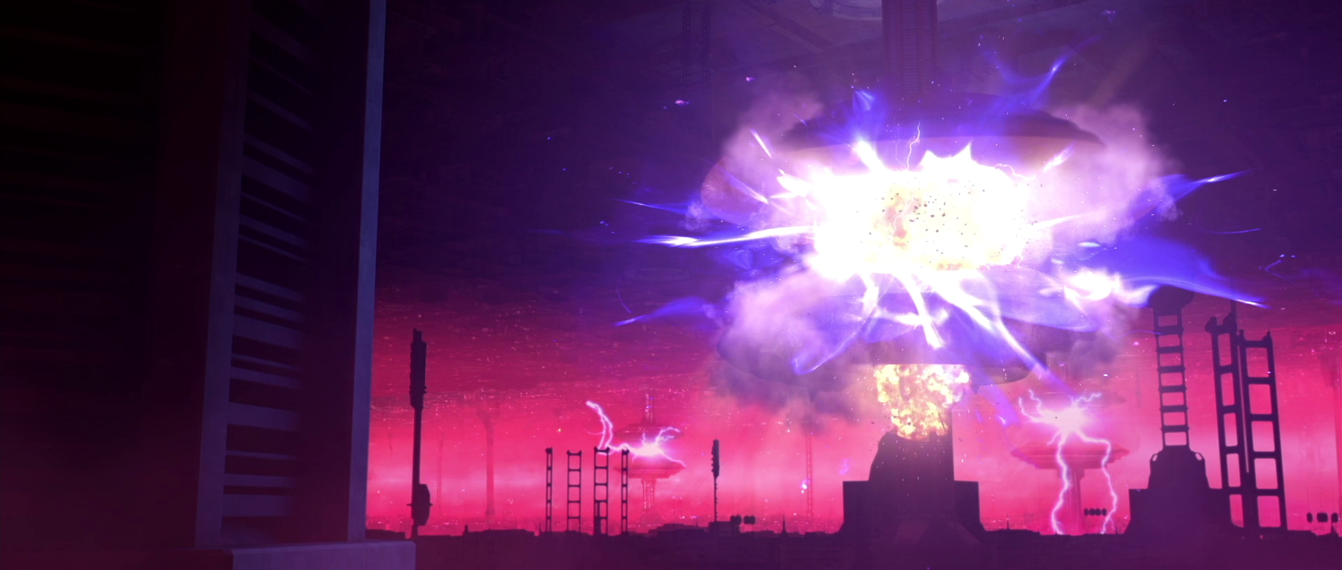 Coruscant's central power distribution grid is successfully bombed.