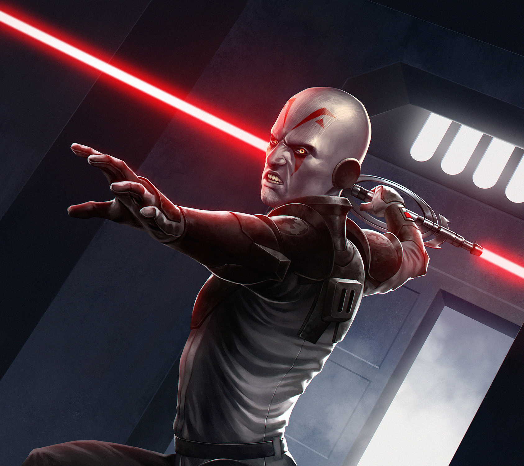 The Grand Inquisitor was trained in the art of lightsaber combat.