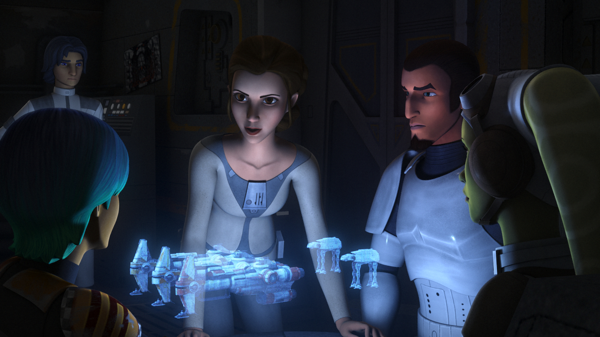 Syndulla and the crew work alongside Princess Leia Organa.