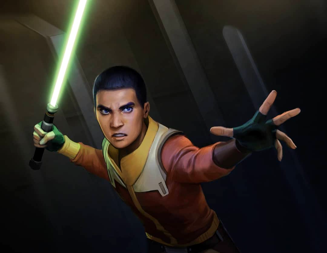 Ezra's skill with the Force and the lightsaber grew under Kanan Jarrus' teaching.