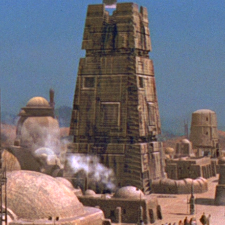 The Ubrikkian Trade Tower, one of the tallest buildings in Mos Eisley