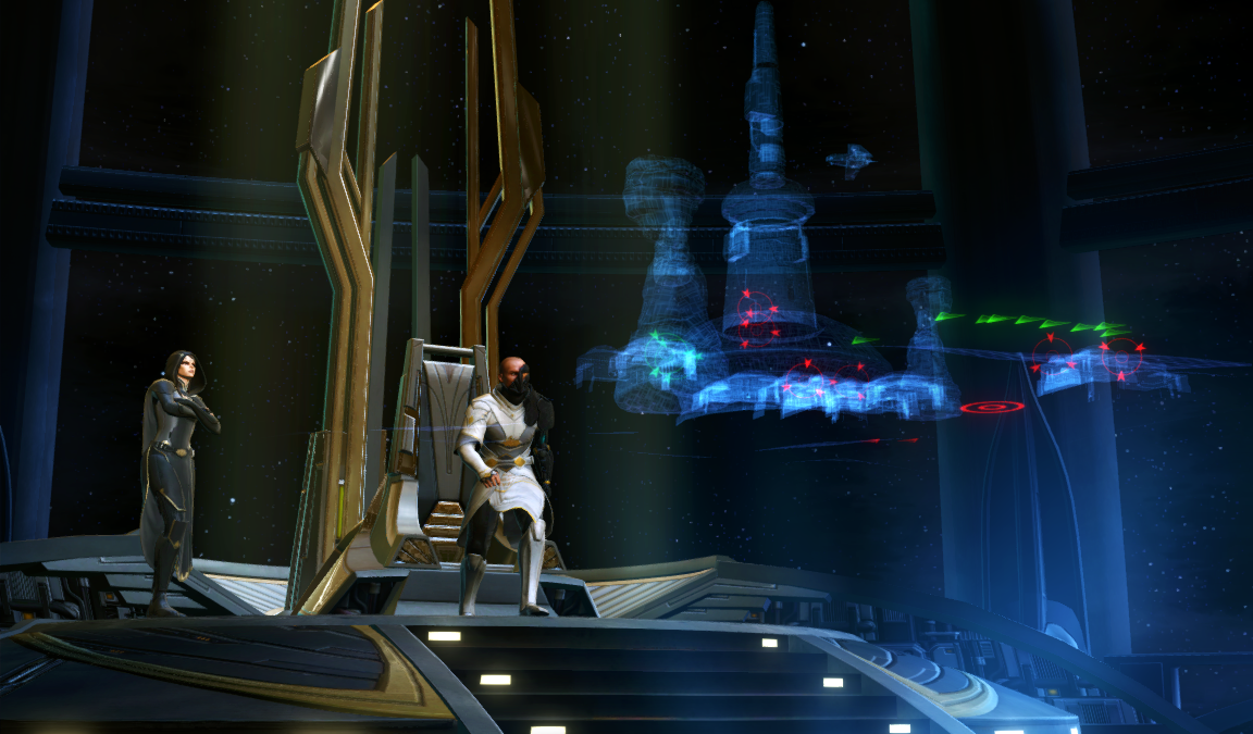 Eternal Emperor Arcann personally observes the battle progress.