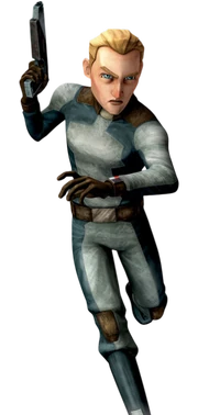 With the fall of the pacifist government, Korkie Kryze took up arms to protect his aunt Satine.