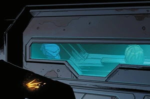 Lawson and Two-Boots transport the droid.