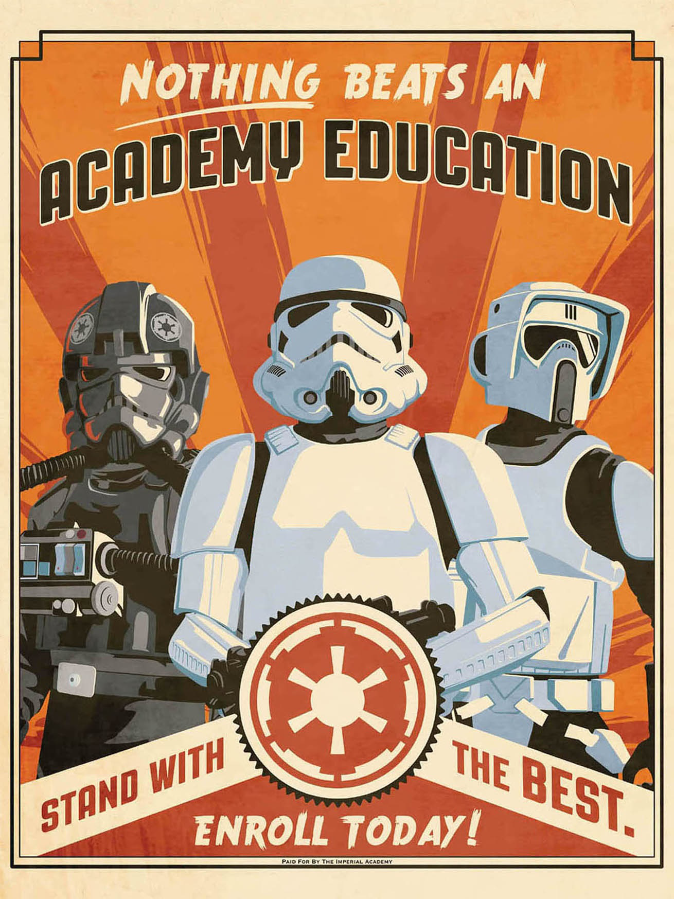 A propaganda poster for the Imperial Academy by an unknown artist.