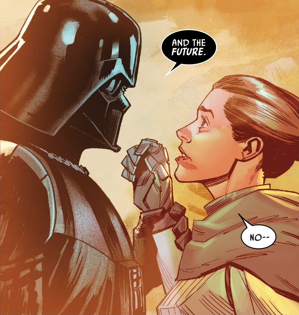 Within their Force vision, Darth Vader asked Sabé to join him in forging a new future, a request which she rejected in the end.