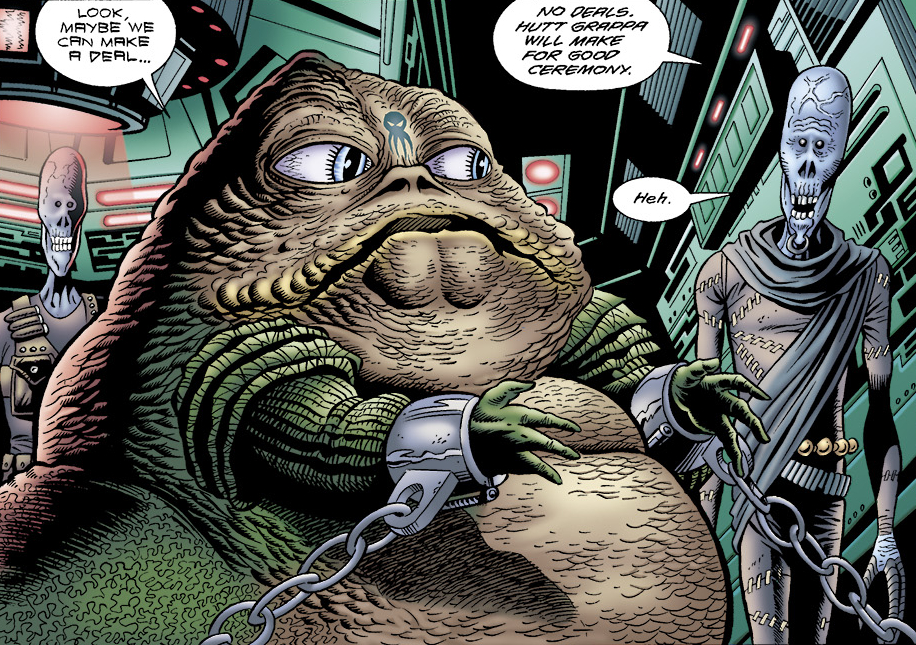 Grappa the Hutt under arrest.