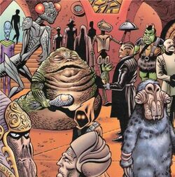 Hutt tijdens een officieel feestje