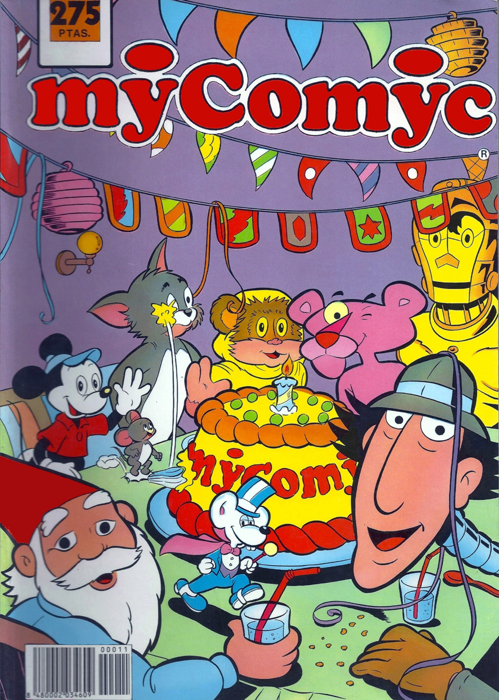 Birthday cake on the cover of MyComyc