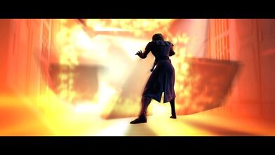 La pressione del gas in espansione sfondò la porta