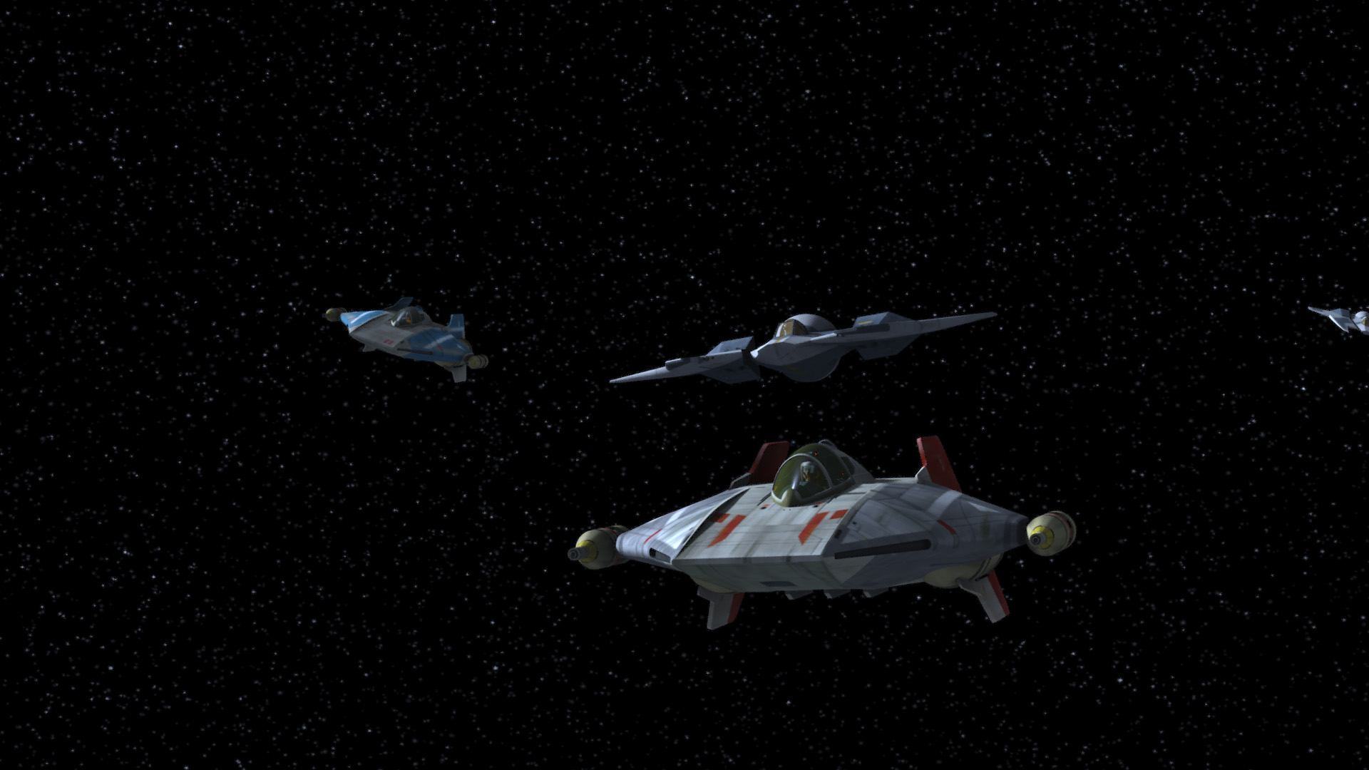 Rau engages rebel A-wings.