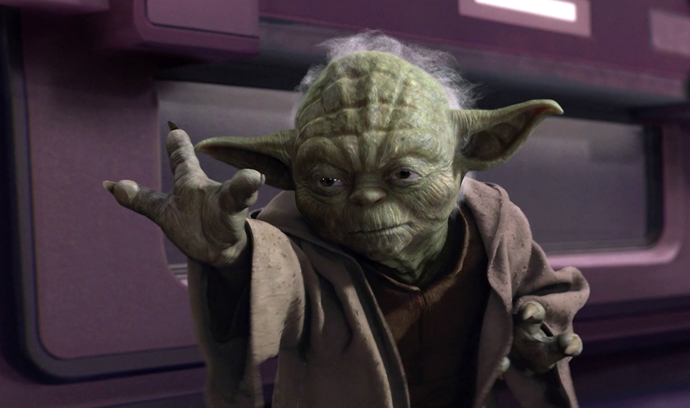 Yoda used Force Push to throw Darth Sidious across the room during their duel.