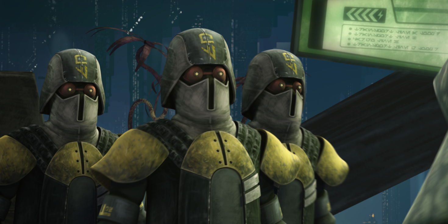 Coruscant Security Force officers on patrol