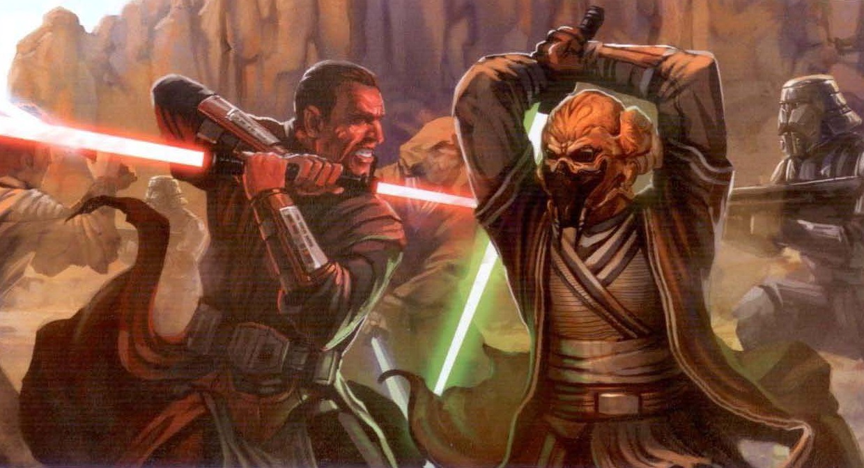 Sith and Jedi battle on Eliad in the Minos Cluster.