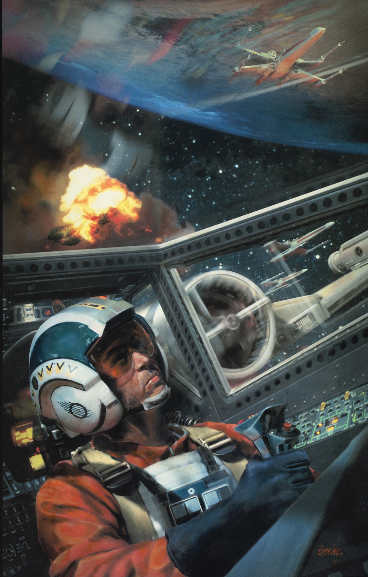 Wedge Antilles, Czulkang Lah's opponent, piloting his X-wing during the battle for Borleias.