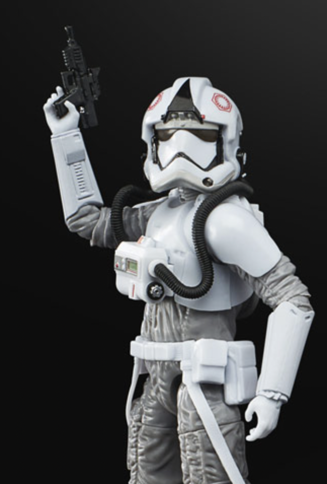 A First Order Walker Driver in stormtrooper armor