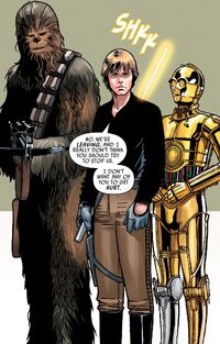 Luke C-3PO and Chewbacca on Nar Shaddaa