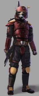 red mandalorian armor