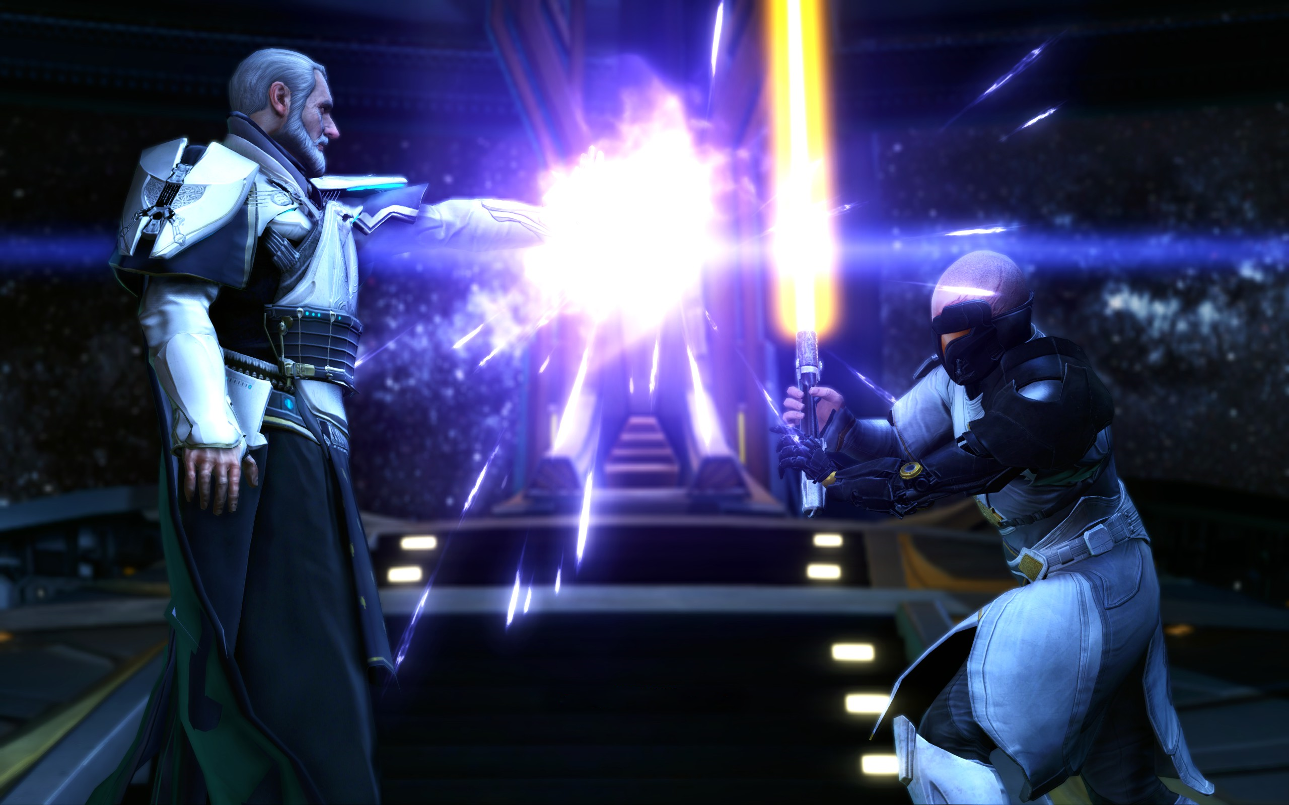 Valkorion deflects Arcann's attacks