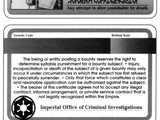 Imperial Peace-Keeping Certificate/Legends