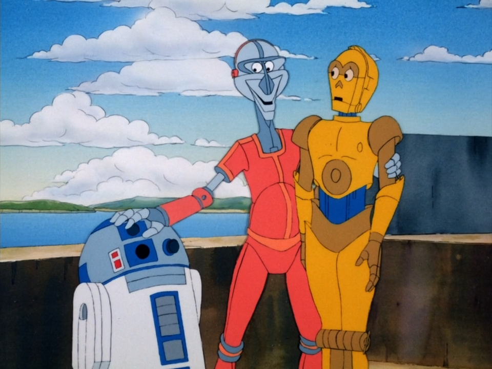 R2-D2, Lin-D, and C-3PO journeyed together in a boat.