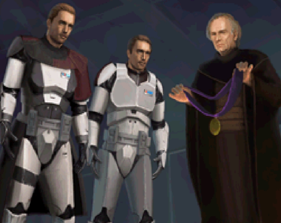 X1 and X2 receive an award from Palpatine