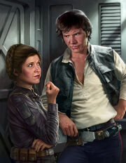 Han and Leia Razor Edge art by Trevas