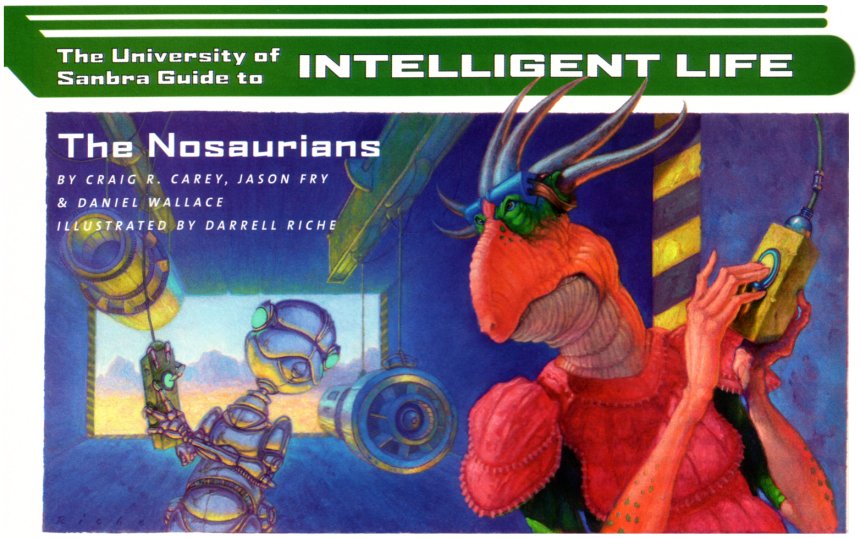 The University of Sanbra Guide to Intelligent Life: The Nosaurians appearance in Common Appearance