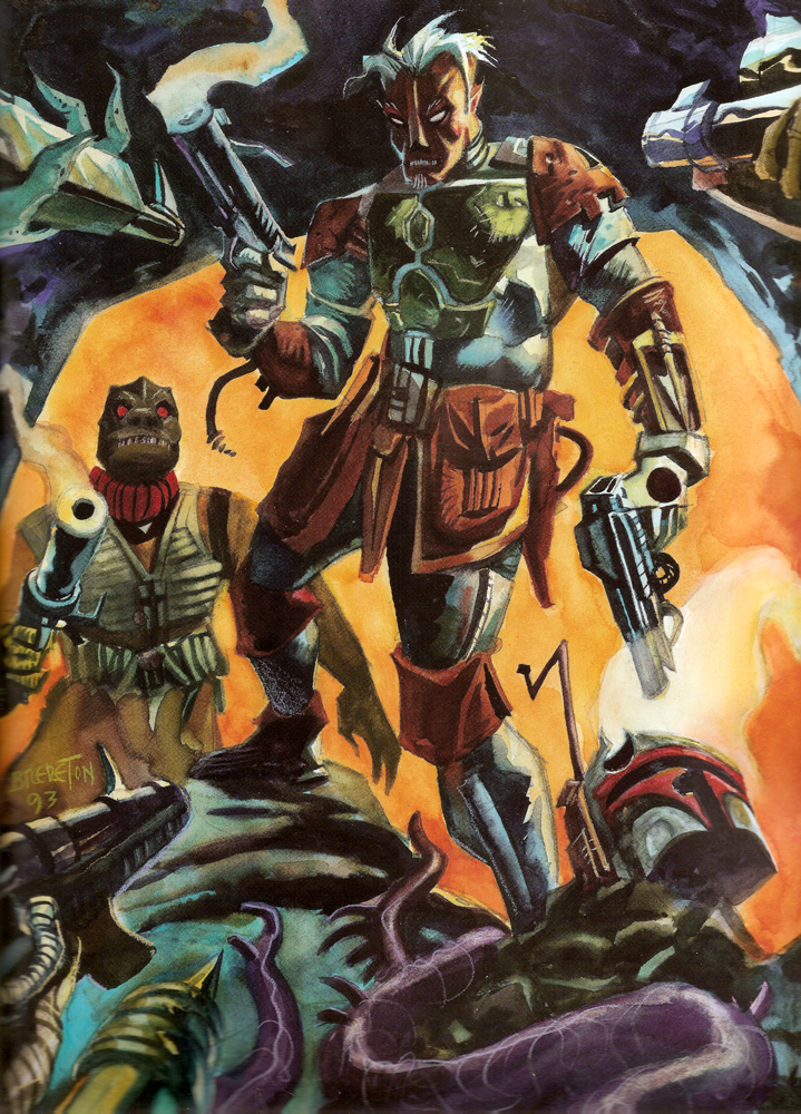 Artist interpretation of Boba Fett unmasked by Daniel Brereton.