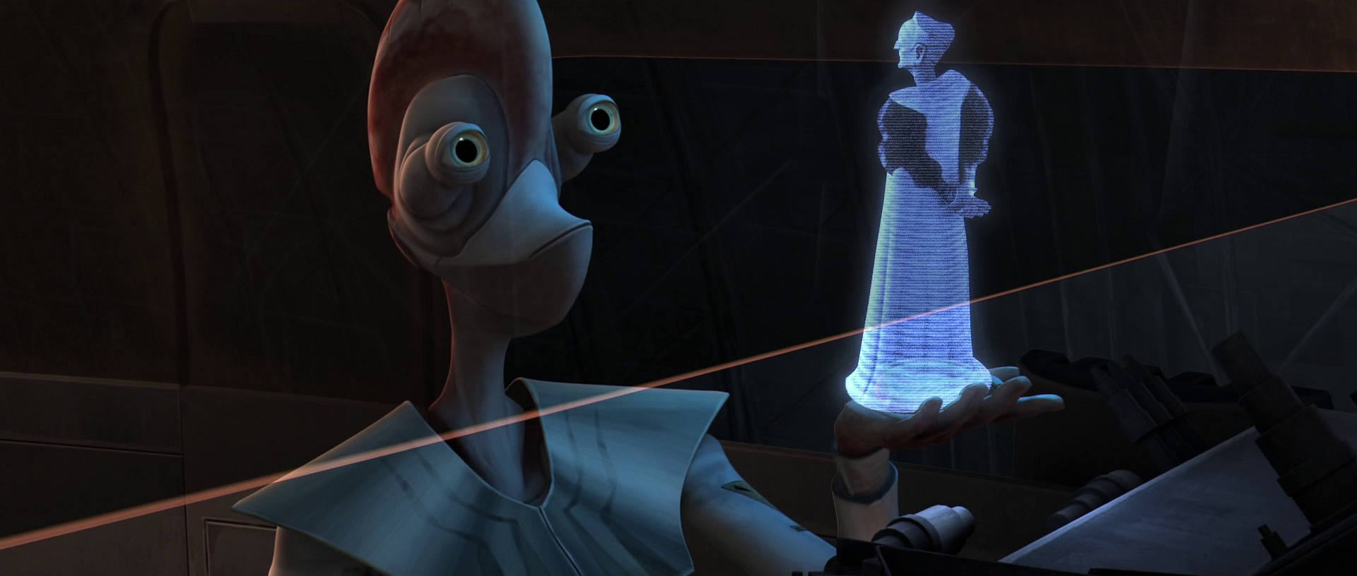 Boll informs Chancellor Palpatine that she is prepared to kill the Zillo Beast.