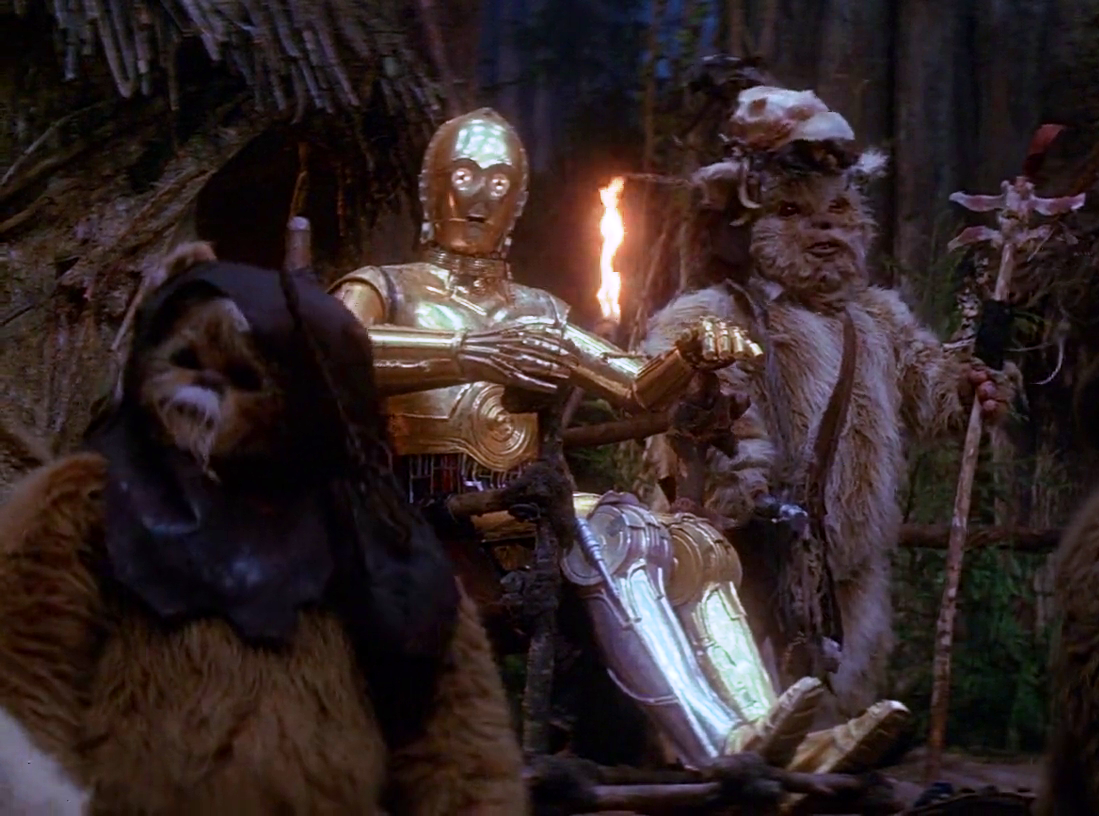 The Ewoks mistook C-3PO for "the Golden One."