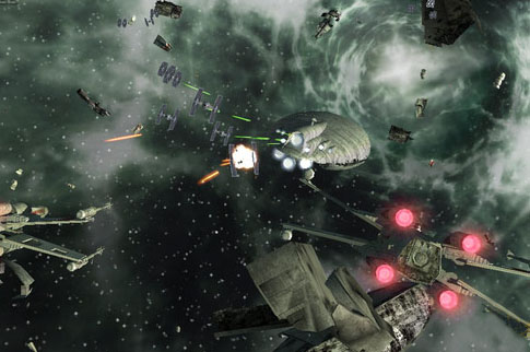 Antilles and Skywalker fly in the ambush in the Ison Corridor.