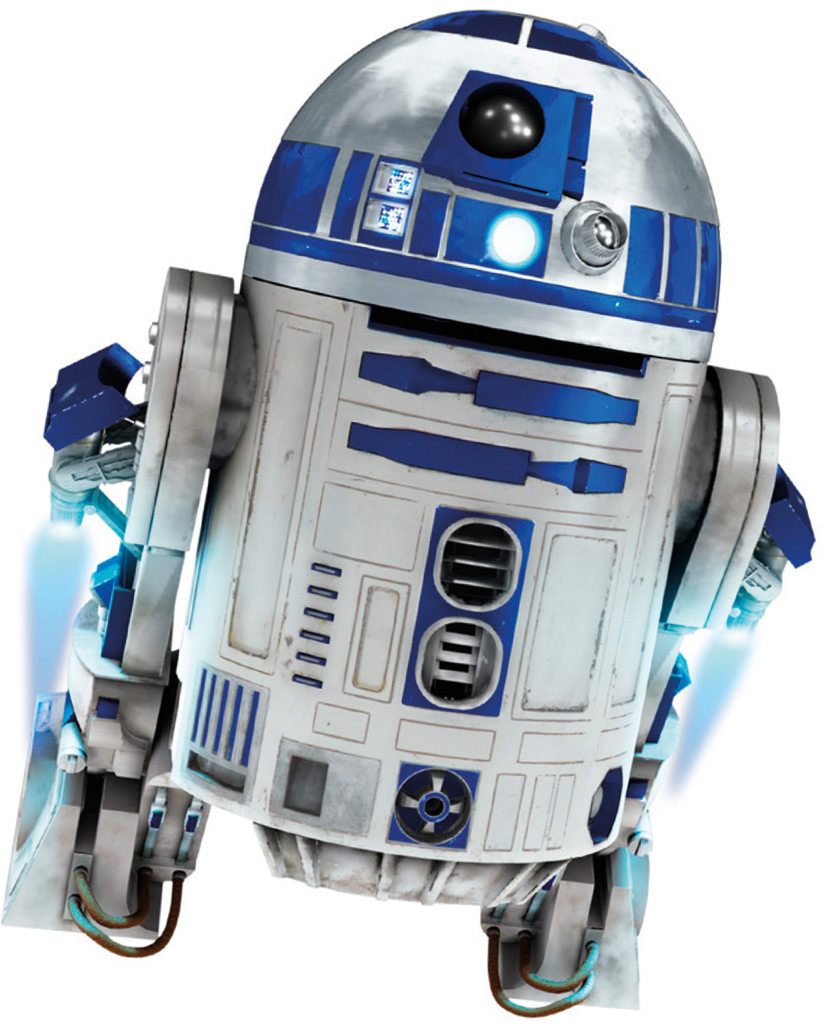 R2-D2 was equipped with rocket boosters in his legs.