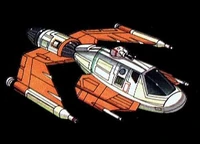 A Skipray Blastboat in its landing configuration