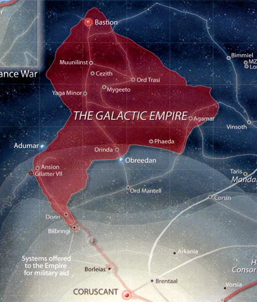 Imperial Space at the time of the Second Galactic Civil War