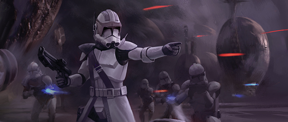 A Clone Commander leads forces on Saleucami