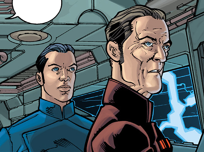 Dallin behind Ranulph Tarkin, whom he served as an aide