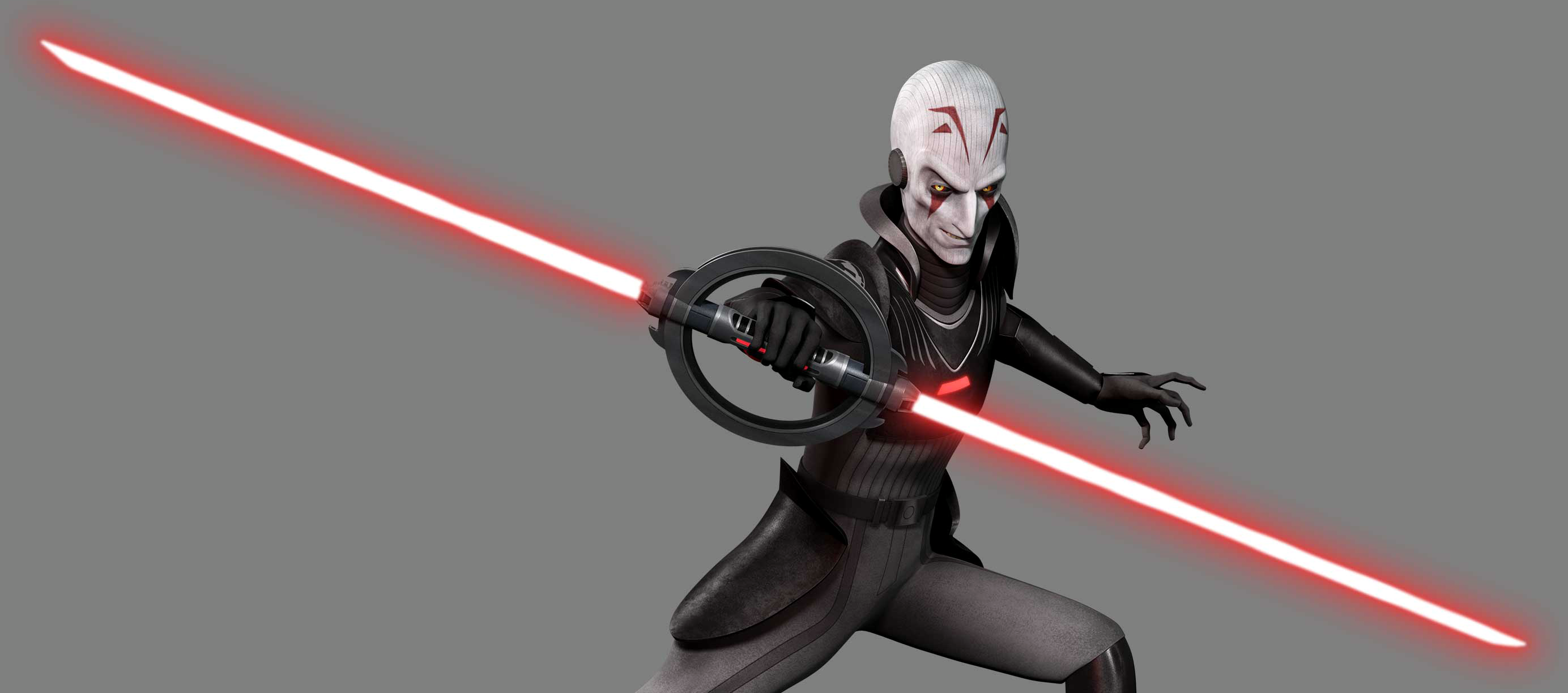 The double-bladed lightsaber of the Grand Inquisitor.