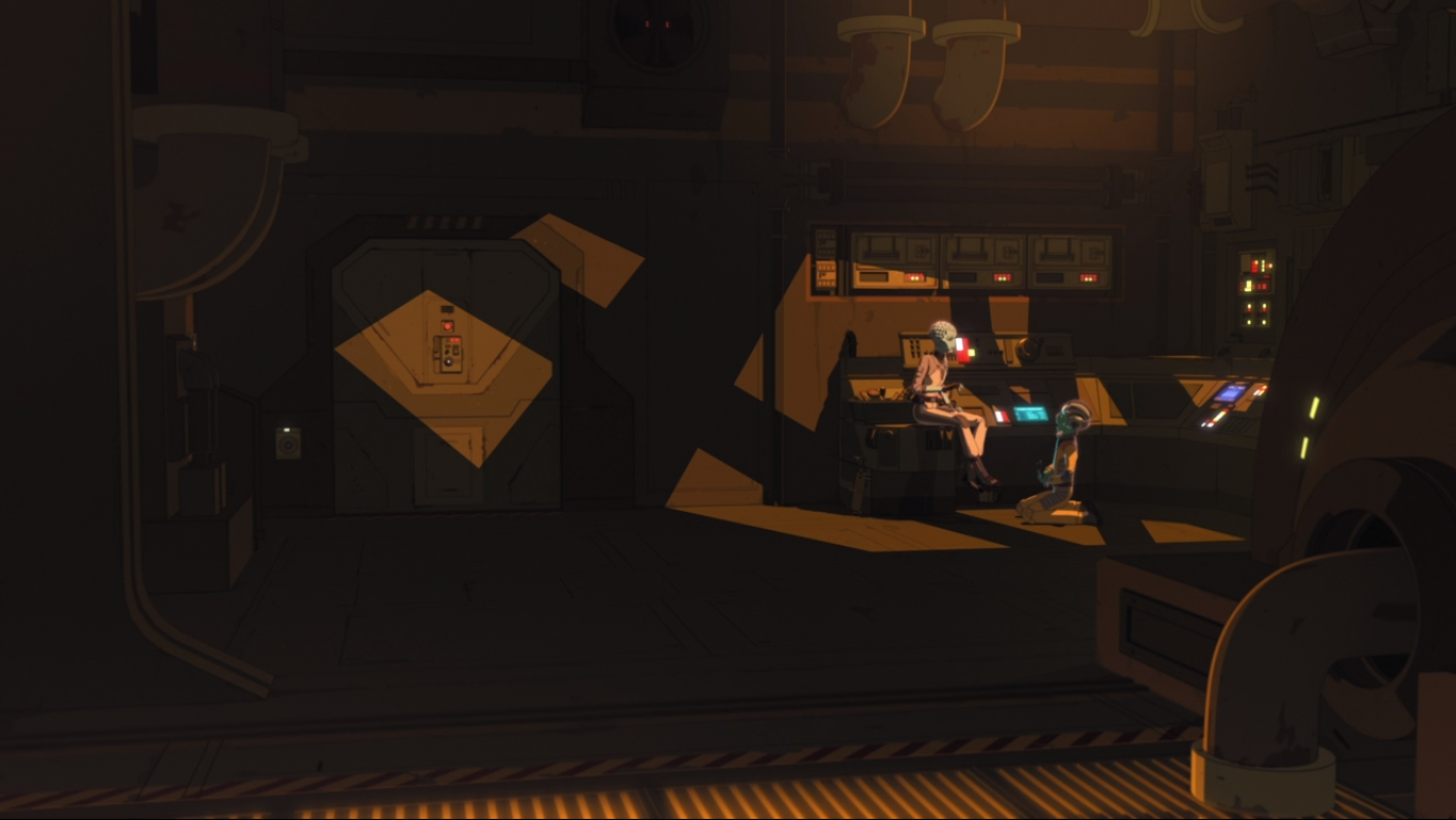 Nena Nalor and Neeku Vozo relax in the Engineering Level, where Xiono would find them.