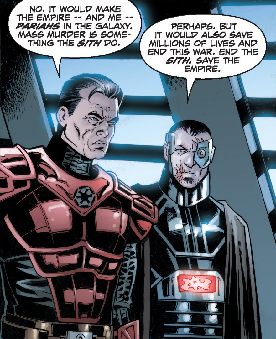 Chalk's manipulations contributed to the Emperor's resolve to use Omega Red against the Sith.