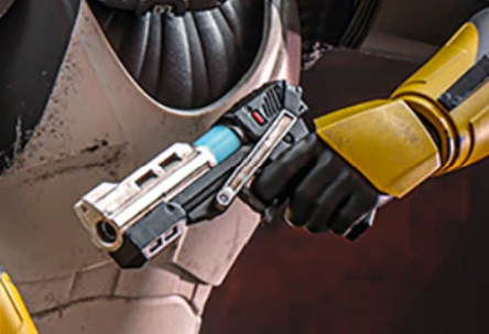 Unidentified blaster pistol model appearance 
